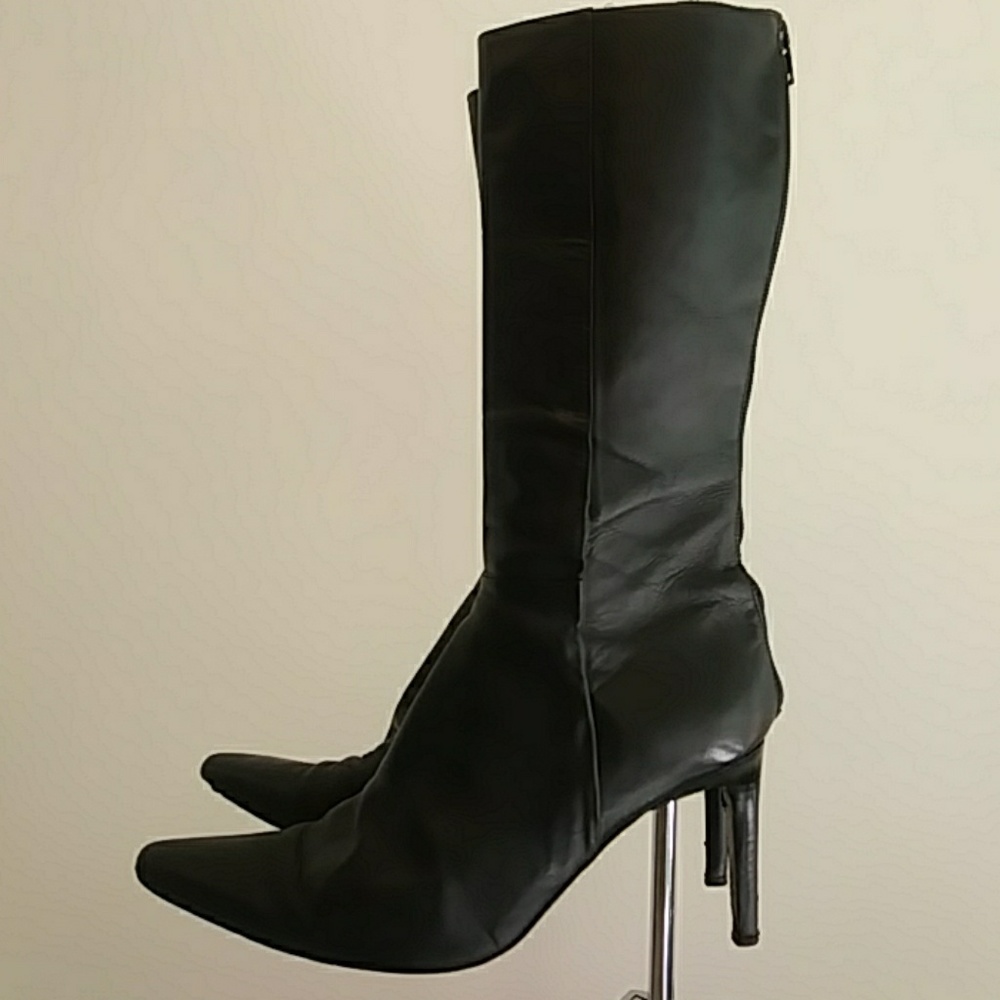 bebe Black Leather Boots