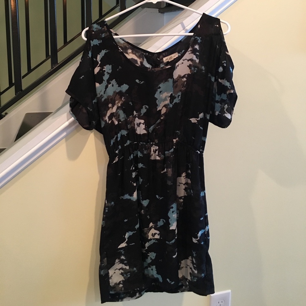 Water color black dress