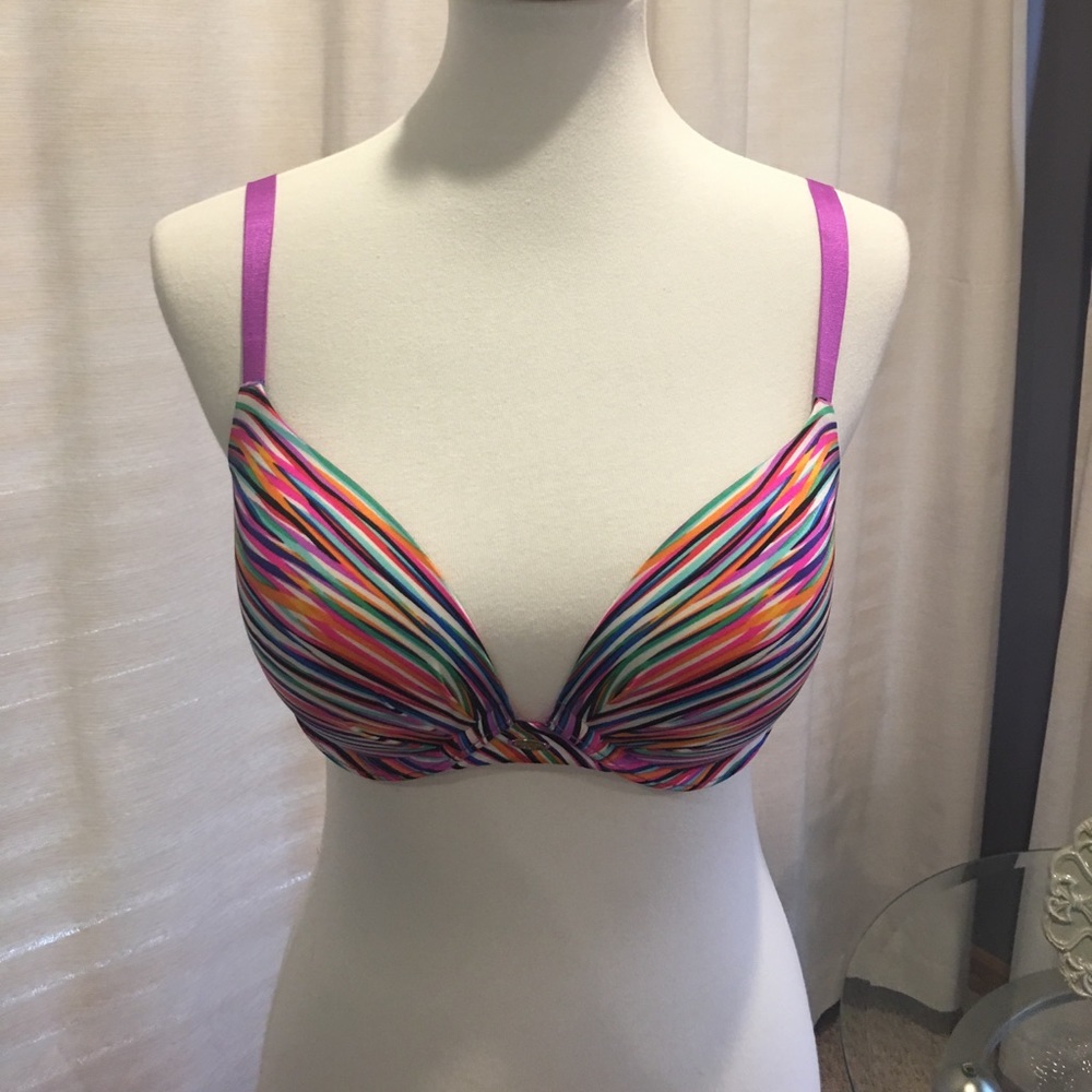 VS 34D plunge multicolor bra