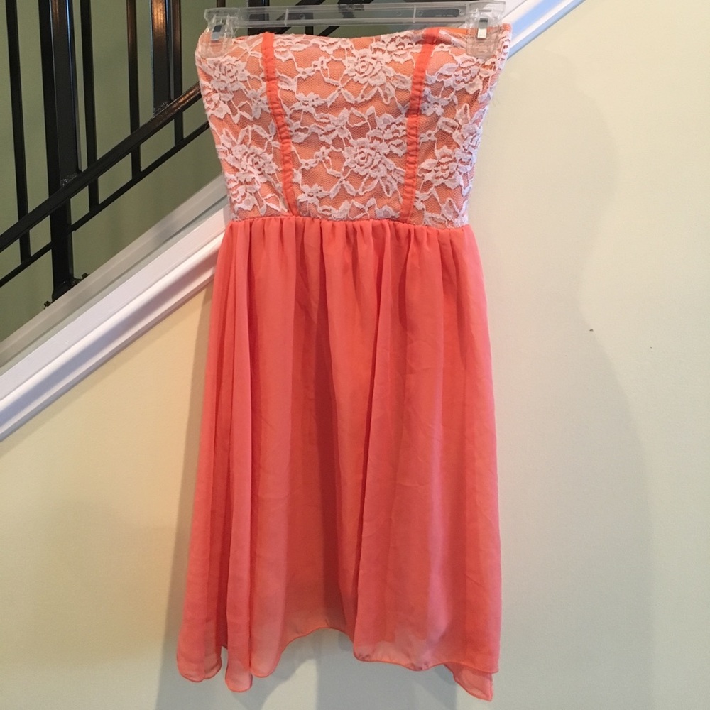 Salmon lace dress