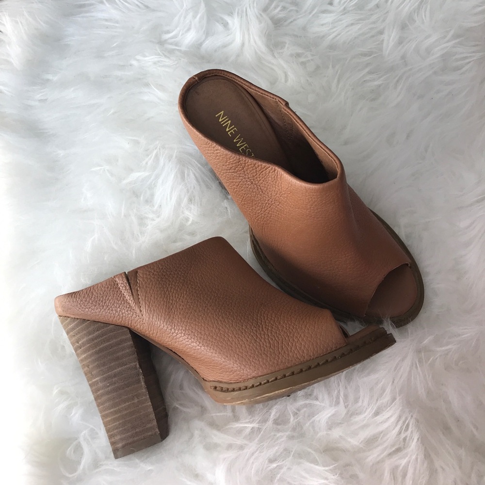 Nine West Lucky One Cognac Mule Size 7.5