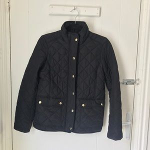 J. Crew quilted black jacket