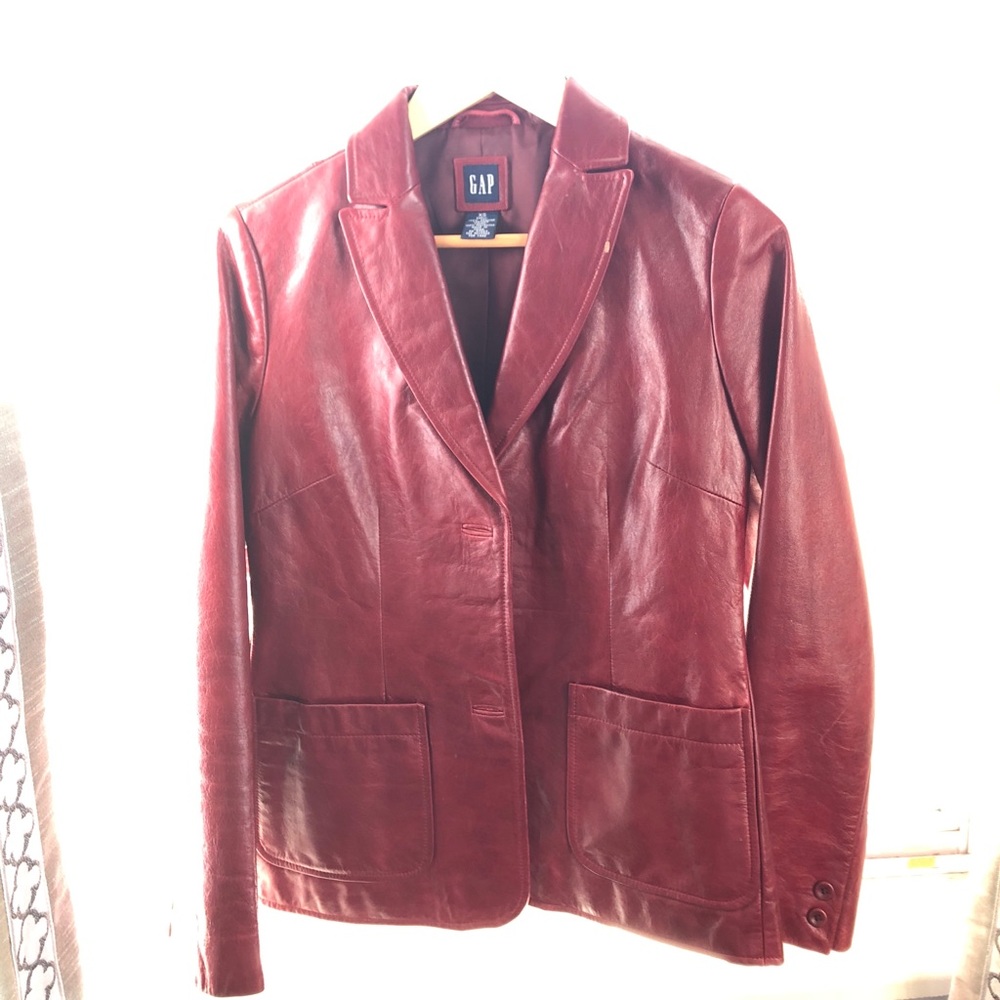 Red GAP 100% Genuine Leather Jacket