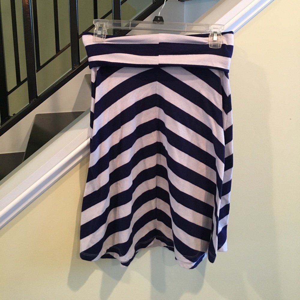 Navy striped skirt