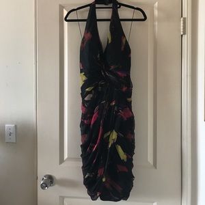 Black Aidan Mattox halter party dress