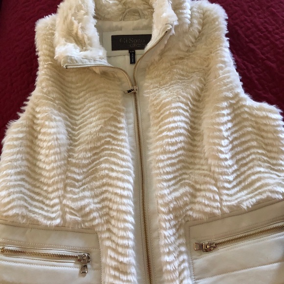 Cream GiSono By Cavalini Vest size Lg - Picture 2 of 2