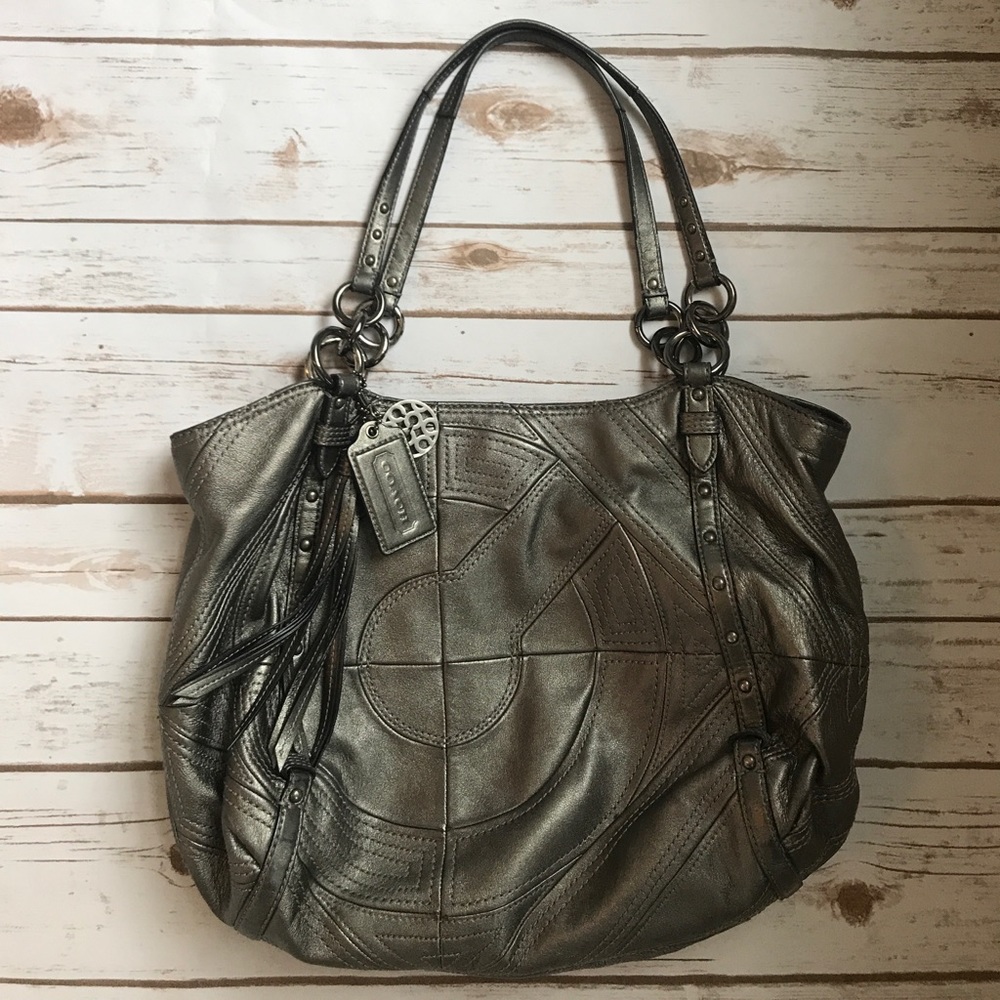 Authentic Coach Alexandra Gunmetal Purse