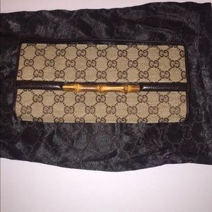 Gucci Bamboo Logo GG Purse Wallet Crossbody