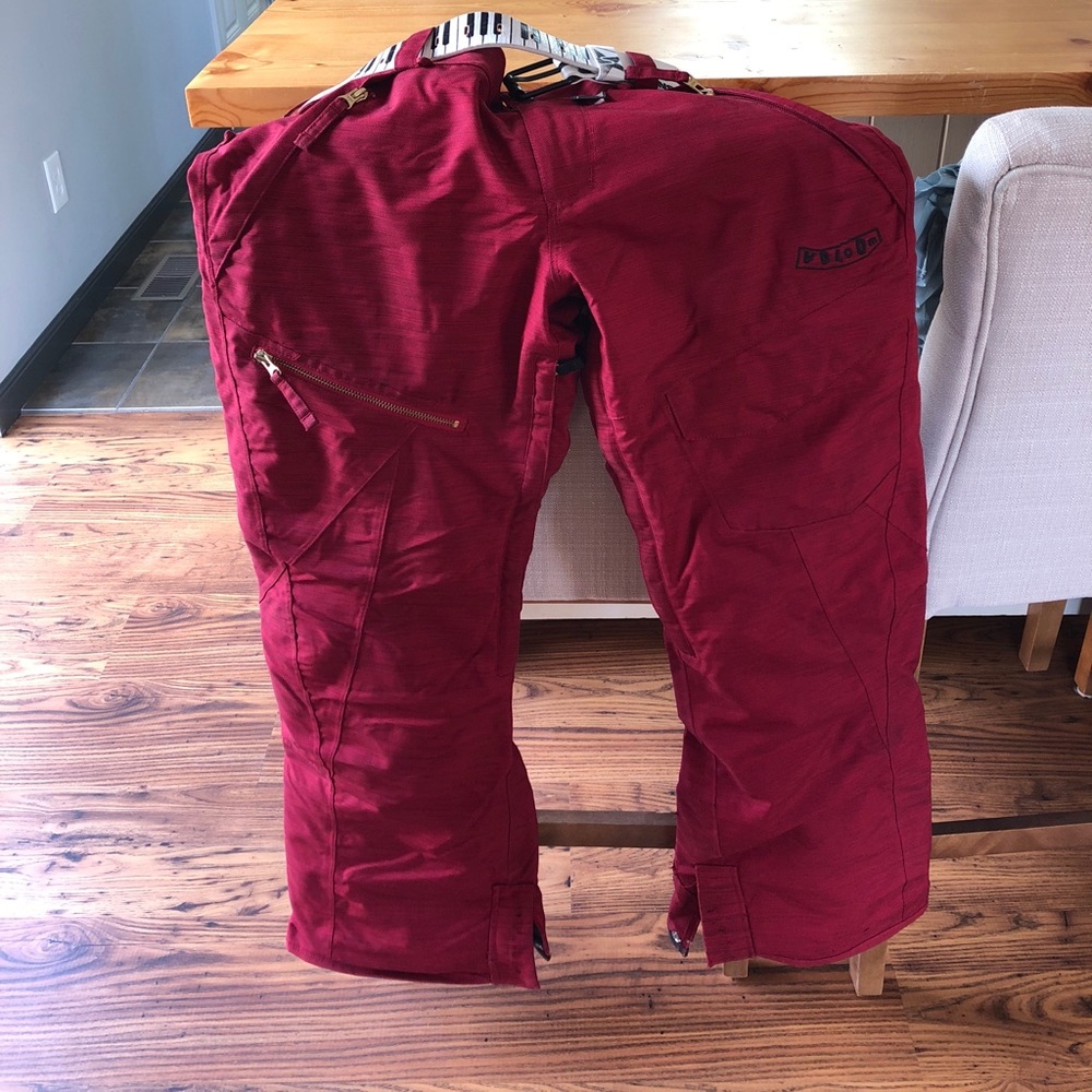 Red Volcom Snowboard Pants - Picture 2 of 5