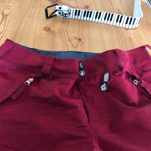 Red Volcom Snowboard Pants - Picture 3 of 5
