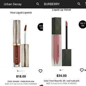 Burberry & Urban Decay lipstick
