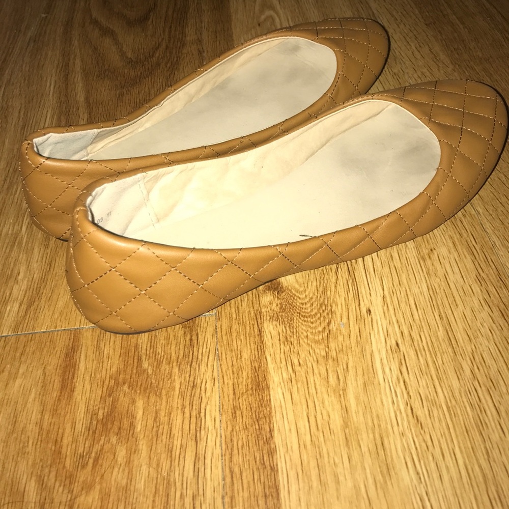 Flat ballerina shoes Tan Brown Size 11