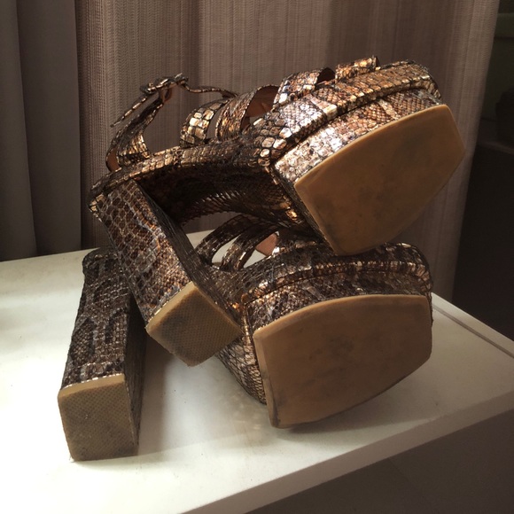 Jeffrey Campbell Eva B Snakeskin Gladiator Heels - Picture 4 of 4