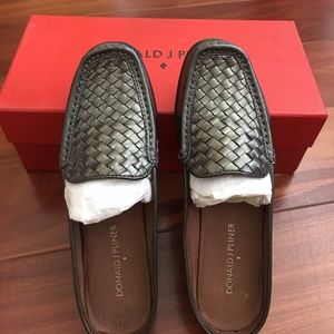 Pewter woven metallic shoes