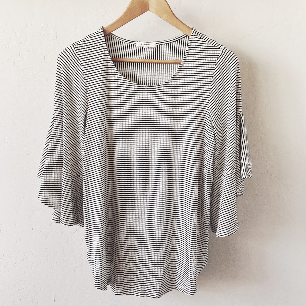 NWOT // Striped Bell Sleeve Top
