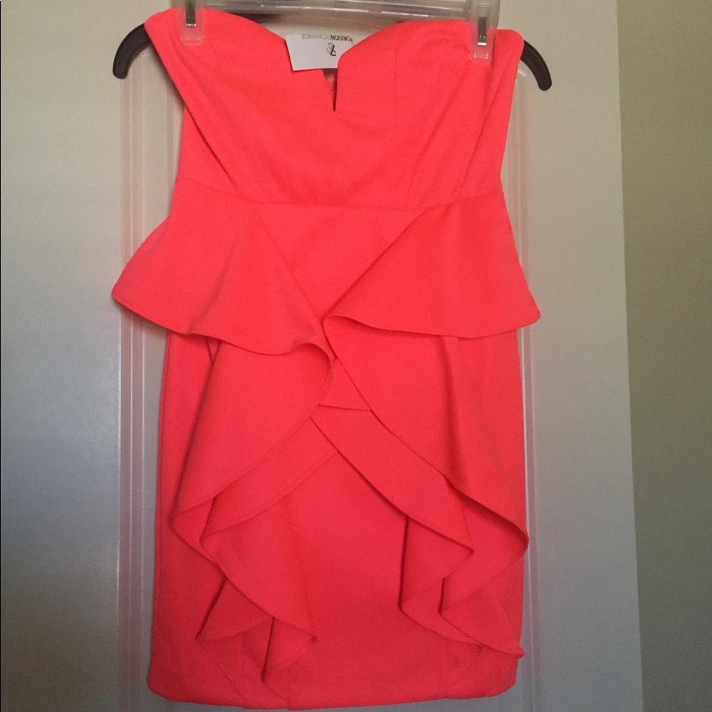Neon Pink Ruffle Dress