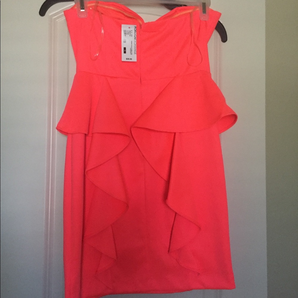 Neon Pink Ruffle Dress - Picture 2 of 9