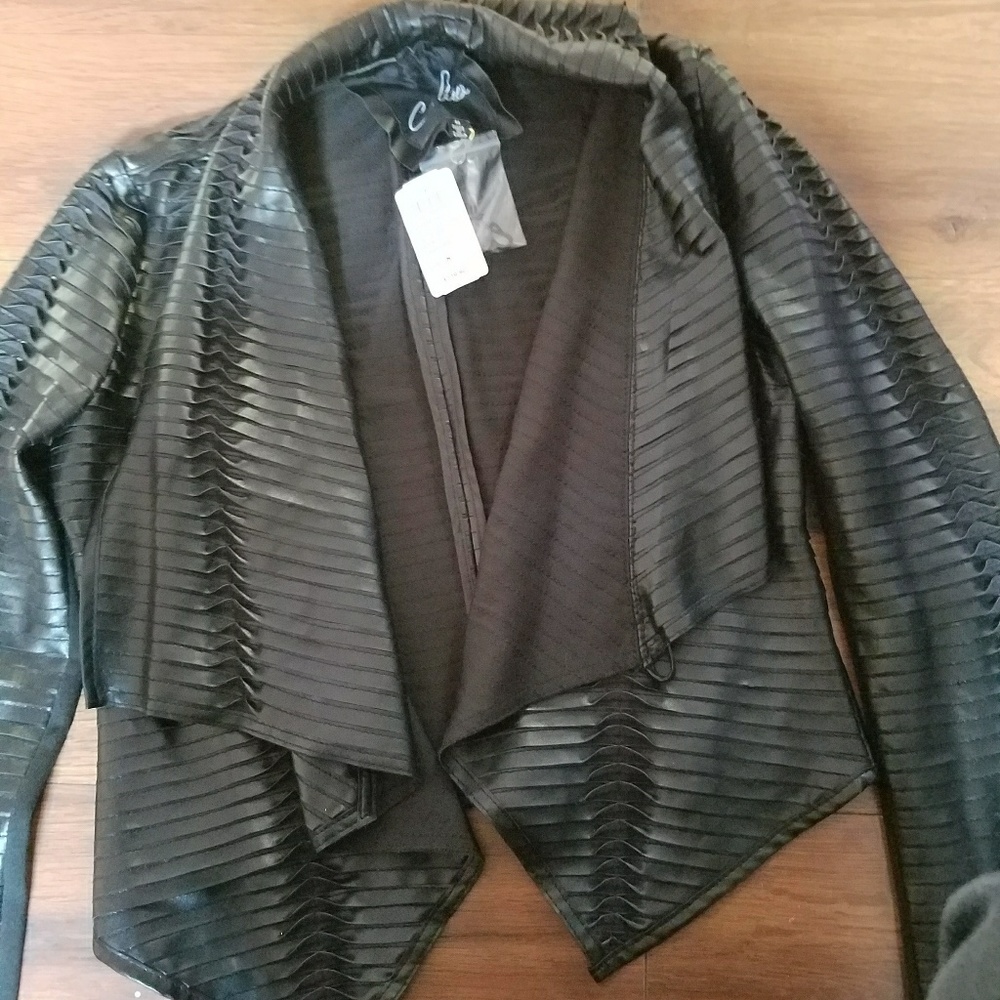 Black Veg Leather Jacket