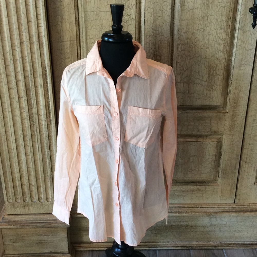 Confess peach cotton buttondown