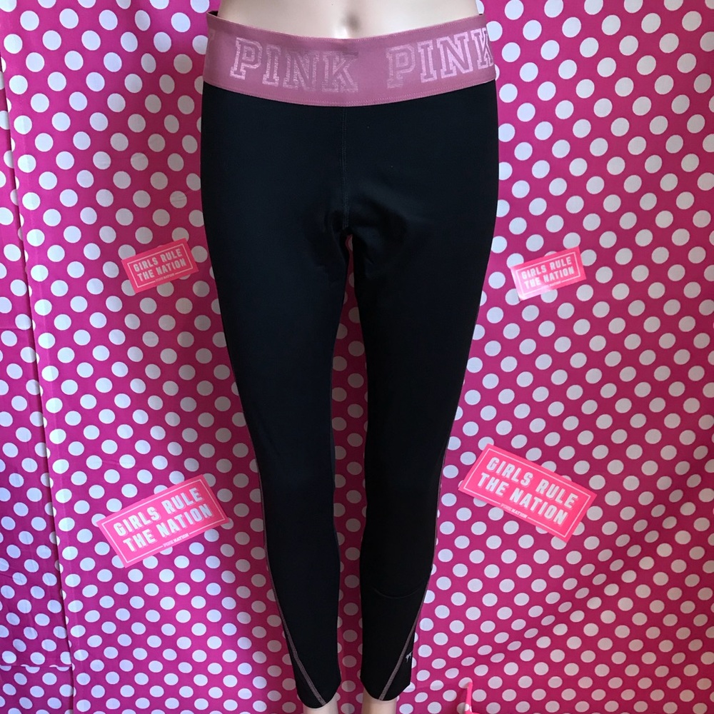 NWT VS PINK black/begonia ultimate yoga leggings