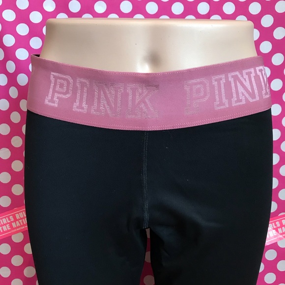 NWT VS PINK black/begonia ultimate yoga leggings - Picture 2 of 5