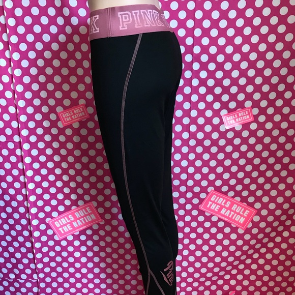 NWT VS PINK black/begonia ultimate yoga leggings - Picture 3 of 5