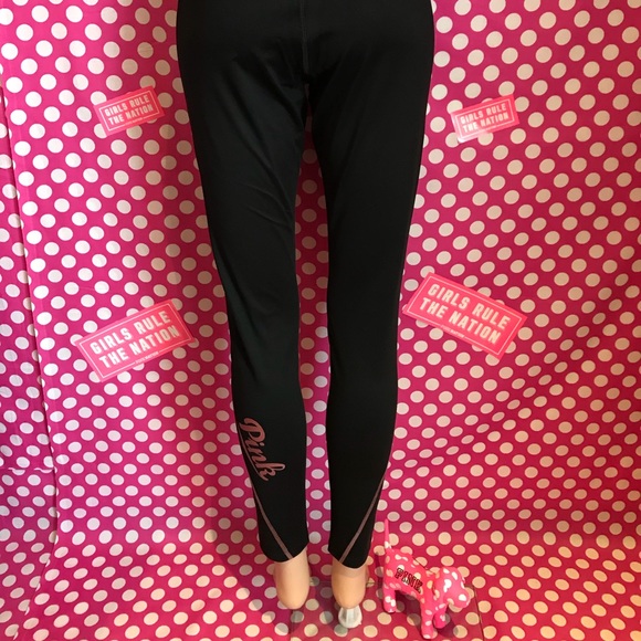 NWT VS PINK black/begonia ultimate yoga leggings - Picture 4 of 5