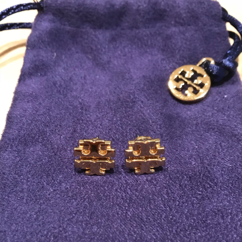 Tory Burch Large Logo Studs Gold