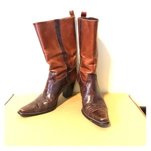 Leather cowboy boots