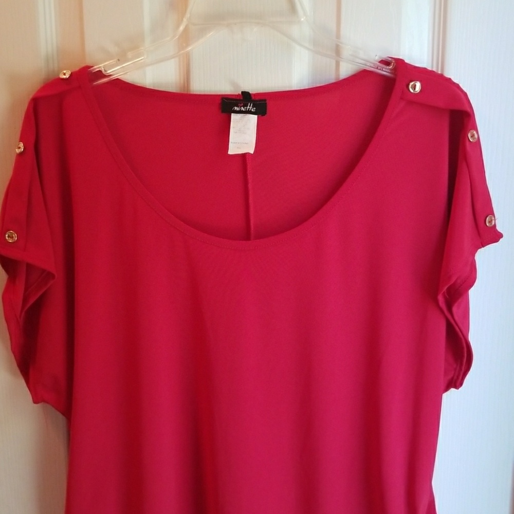 NWT MINETTE RED PULLOVER CAREER STYLE BLOUSE SZ 2X - Picture 2 of 4