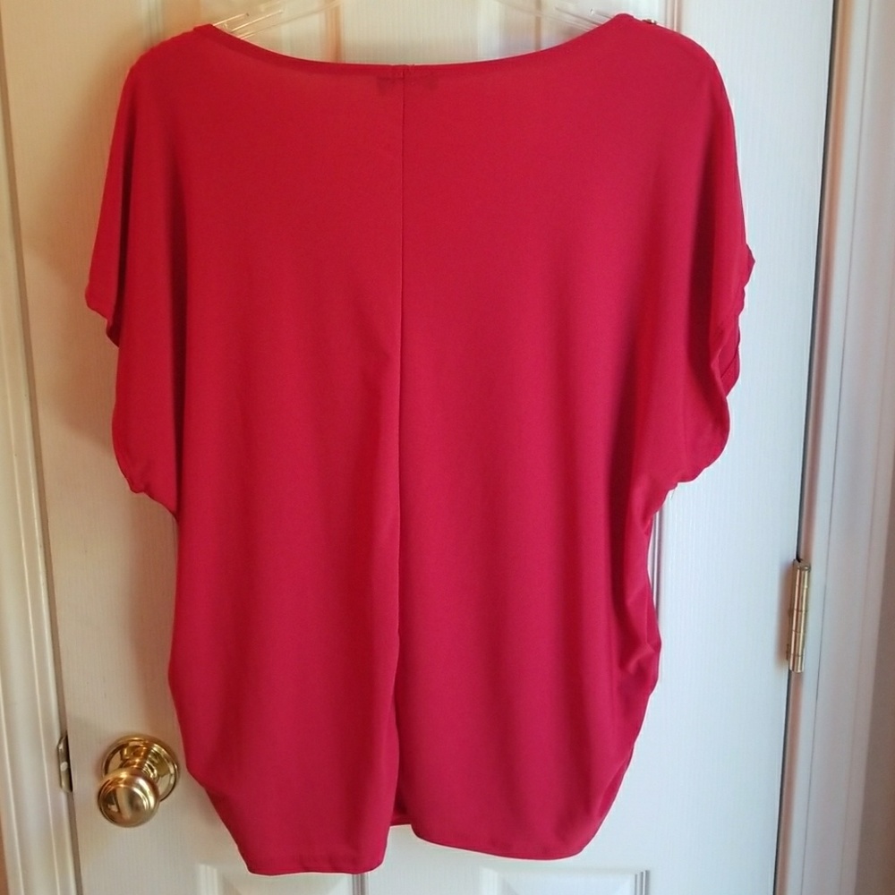 NWT MINETTE RED PULLOVER CAREER STYLE BLOUSE SZ 2X - Picture 4 of 4
