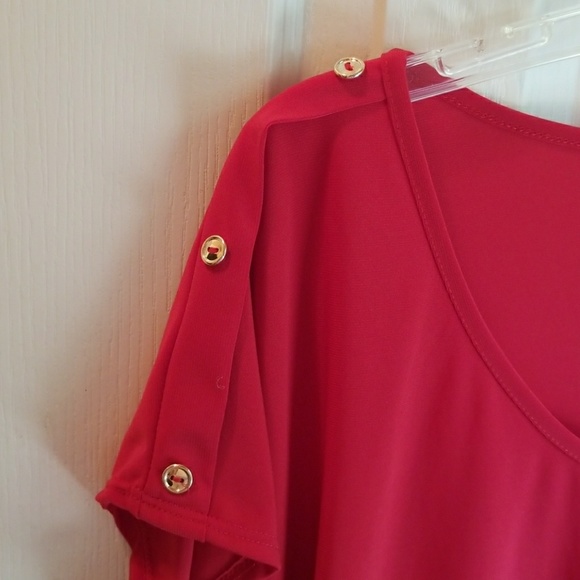 NWT MINETTE RED PULLOVER CAREER STYLE BLOUSE SZ 2X - Picture 3 of 4