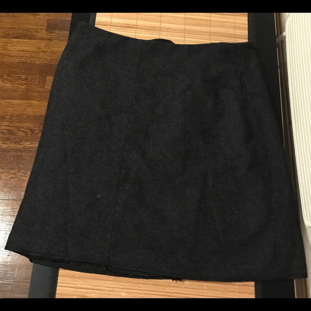 WILFRED charcoal wool mini skirt