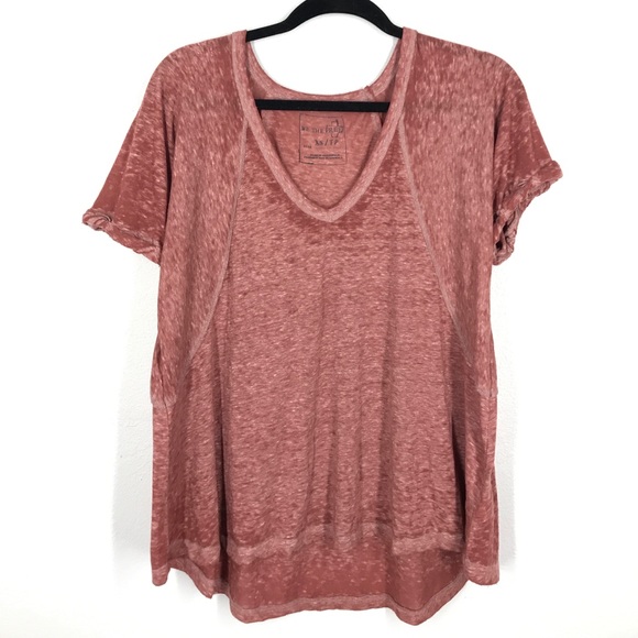 Free People Tops - Free People We the Free red short sleeve top XS