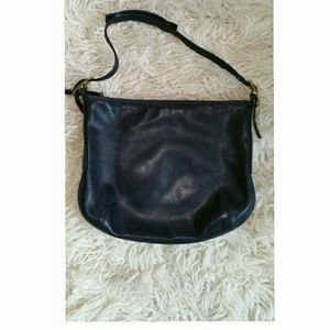 Oversized Leather Coach Shoulder Bag