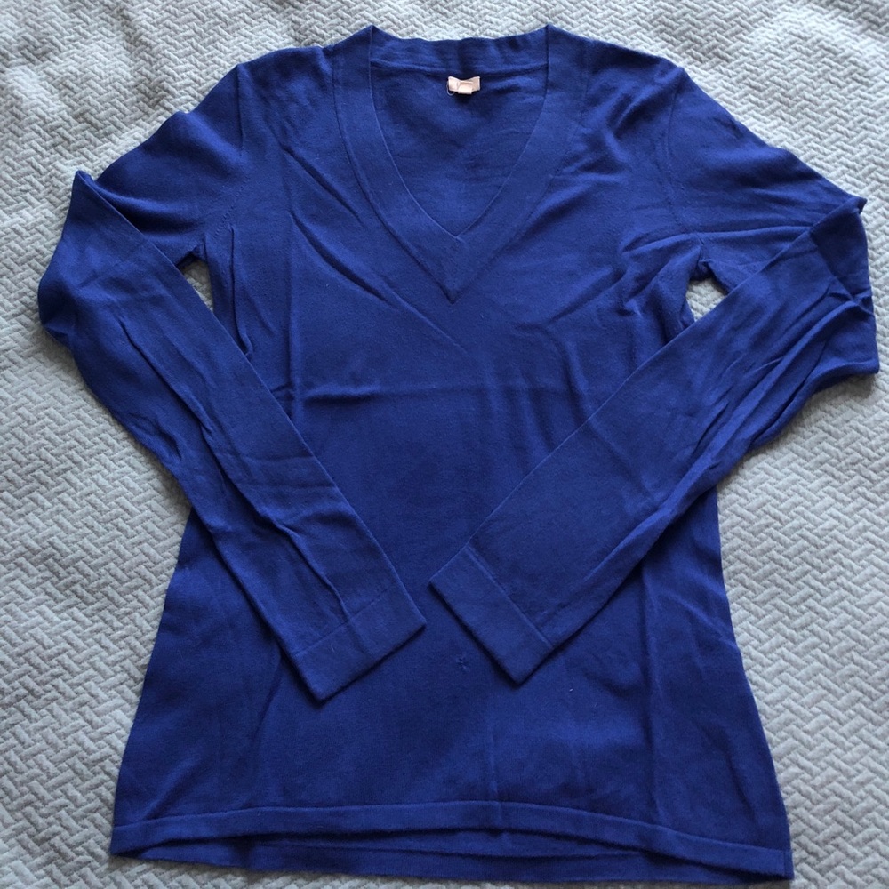 J. Crew | Cobalt Blue V-Neck Sweater