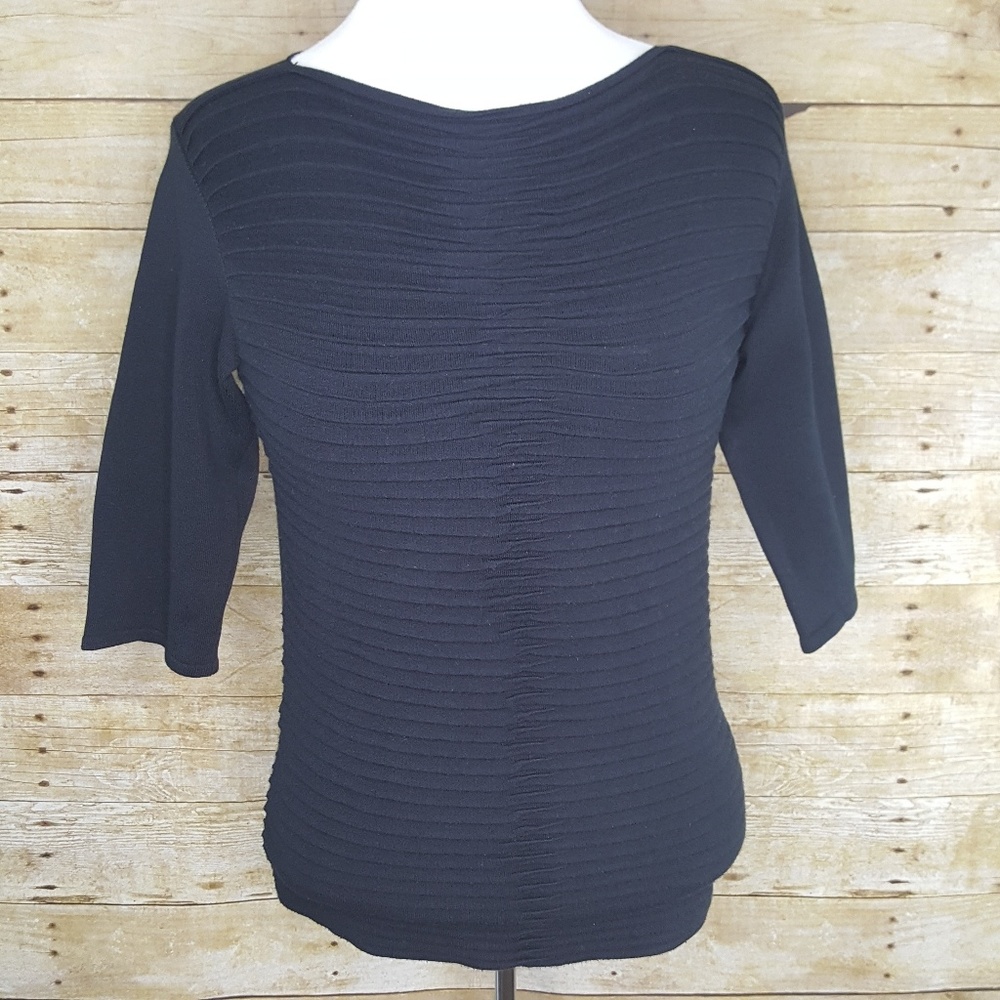Armani Collezioni Ribbed Black Sweater