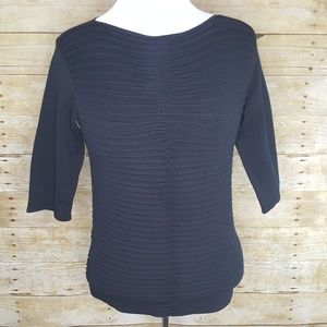 Armani Collezioni Ribbed Black Sweater