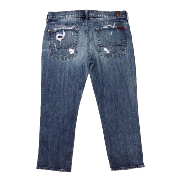 7 FOR ALL MANKIND • Distressed Cropped Jeans - Picture 3 of 6