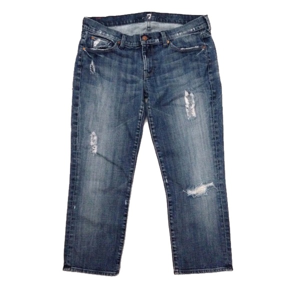 7 FOR ALL MANKIND • Distressed Cropped Jeans - Picture 6 of 6