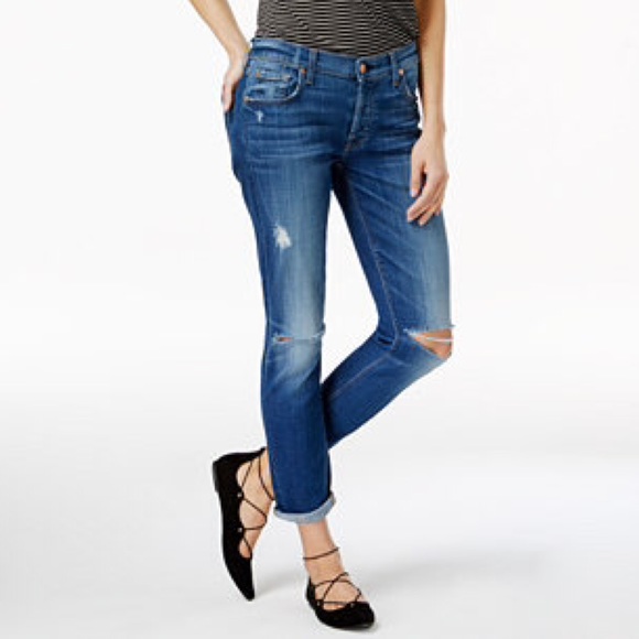7 FOR ALL MANKIND • Distressed Cropped Jeans - Picture 5 of 6