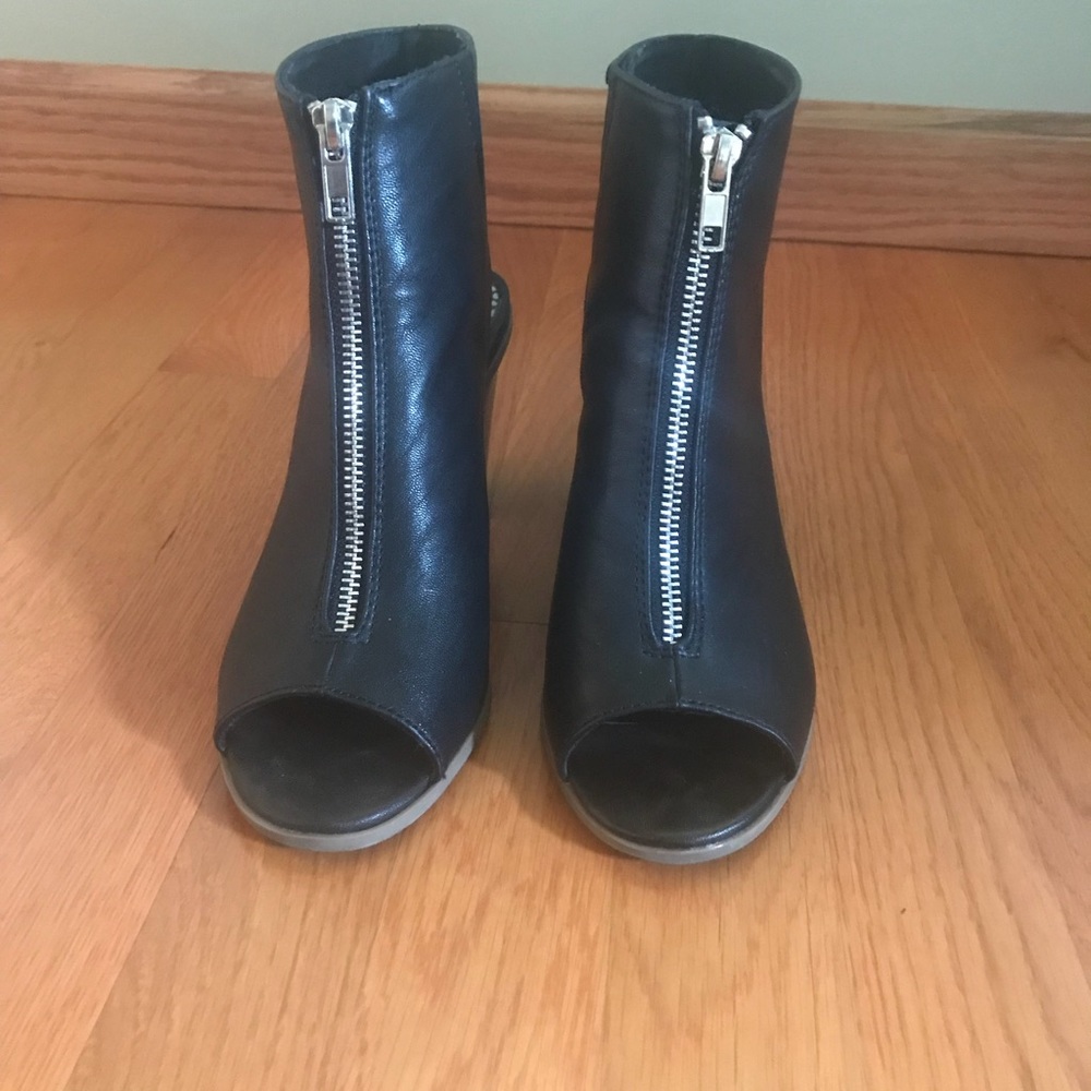 Black peep toe booties