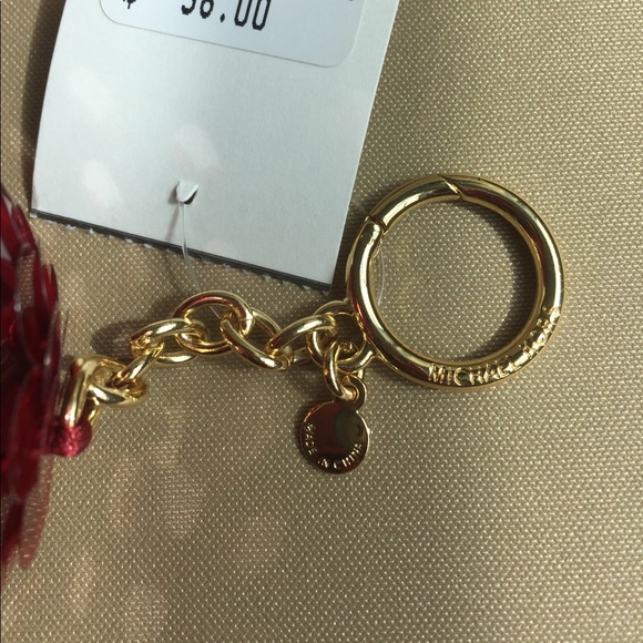 NWT genuine MICHAEL KORS Disco Ball keychain RED - Picture 2 of 3