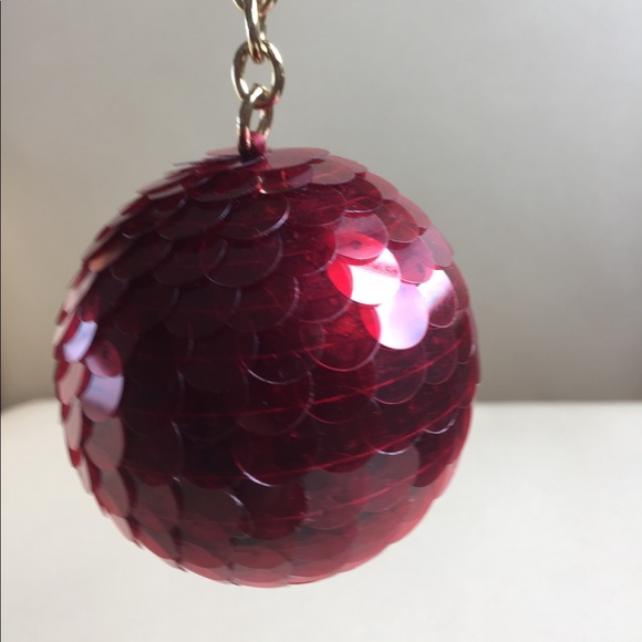 NWT genuine MICHAEL KORS Disco Ball keychain RED - Picture 3 of 3