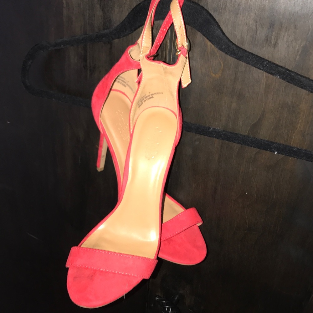Bright red strappy heels. WORN ONCE! 🔥