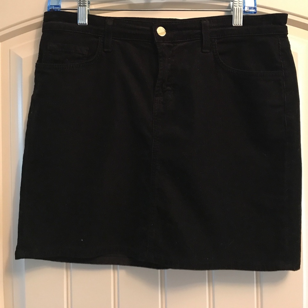 J Brand Black Corduroy Skirt