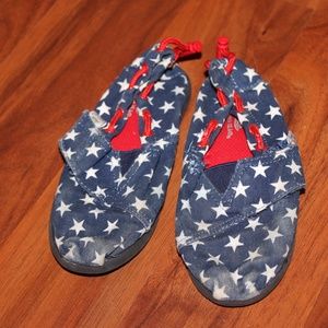 slip on shoes red, white and blue stars