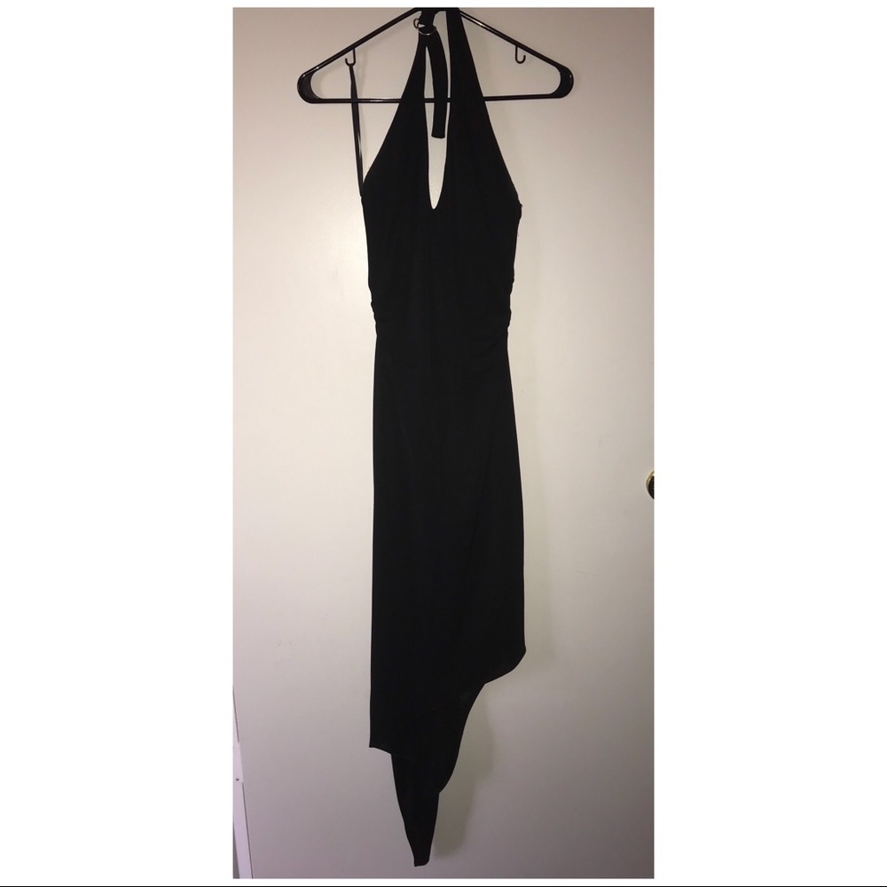 Black bebe halter dress
