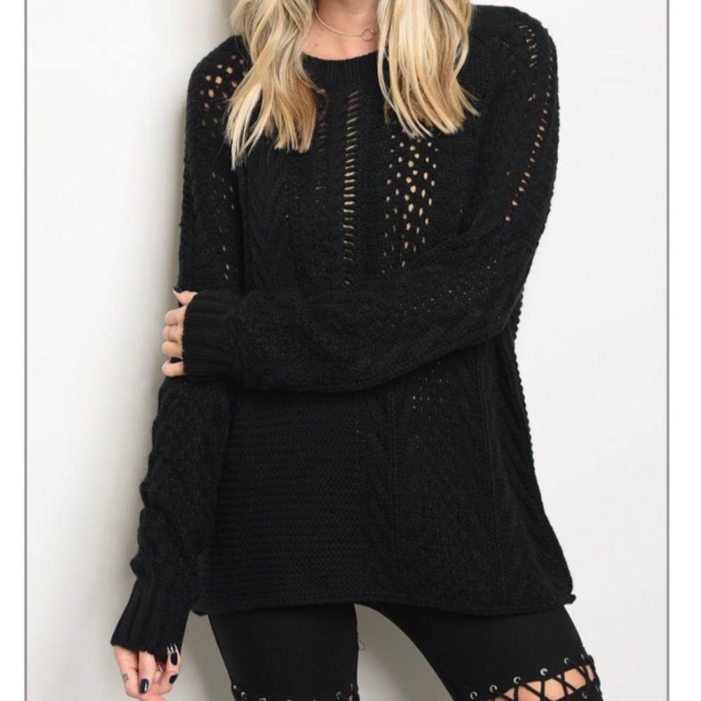 Black Knit Sweater - Picture 1 of 2
