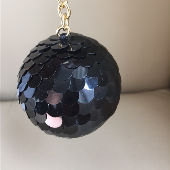 NWT GENUINE MICHAEL KORS DISCO BALL KEYCHAIN BLACK - Picture 3 of 3